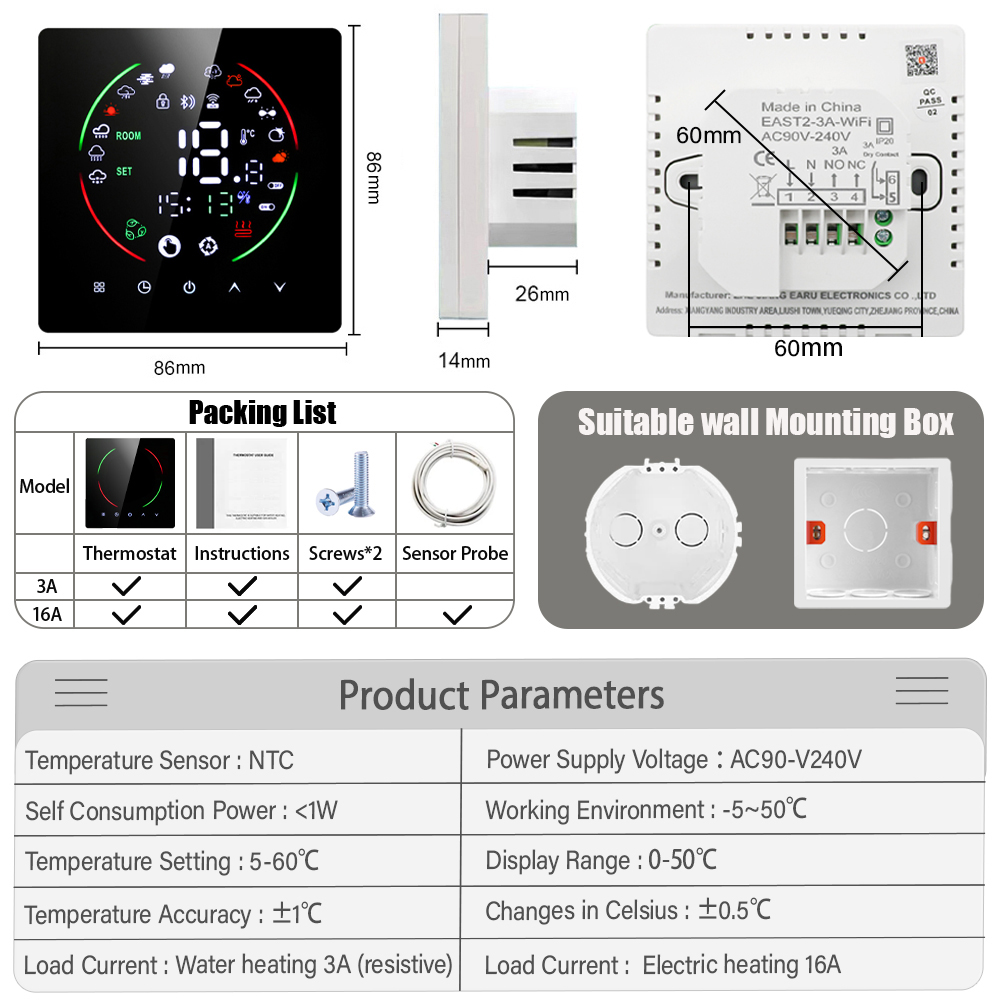 Tuya WiFi Smart Thermostat Ele - Smart Home Full System review and price