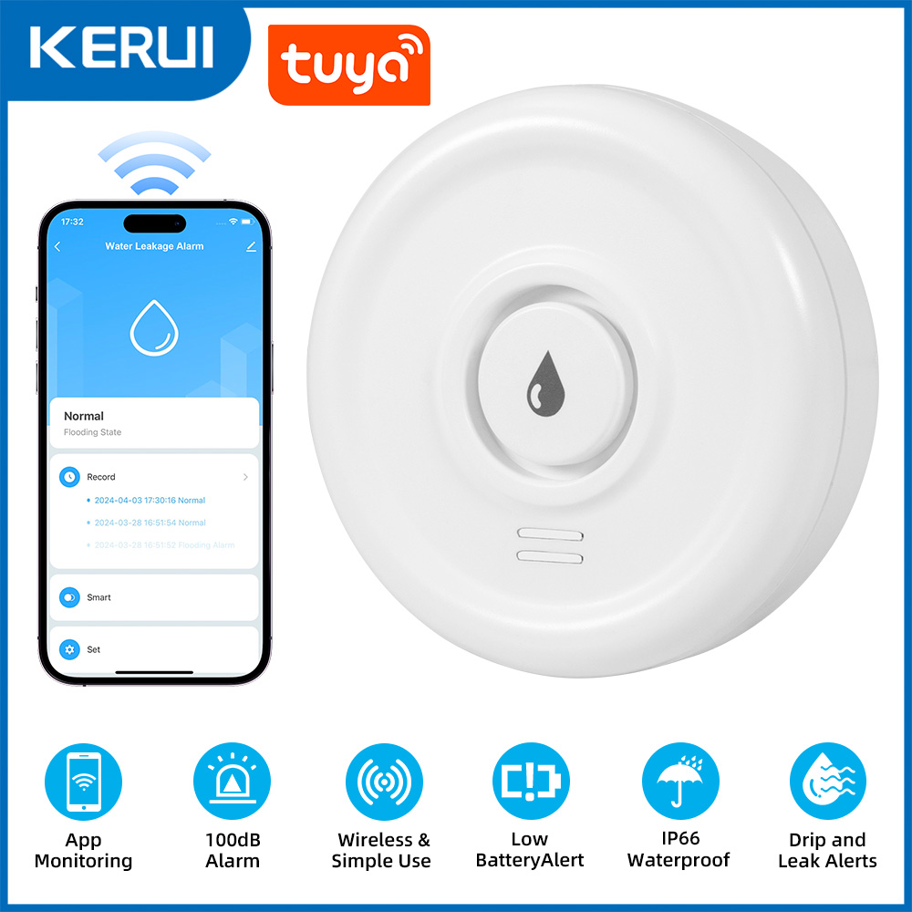 KERUI Tuya Smart Life WiFi Wat - Wifi Water Leak Detector review and price