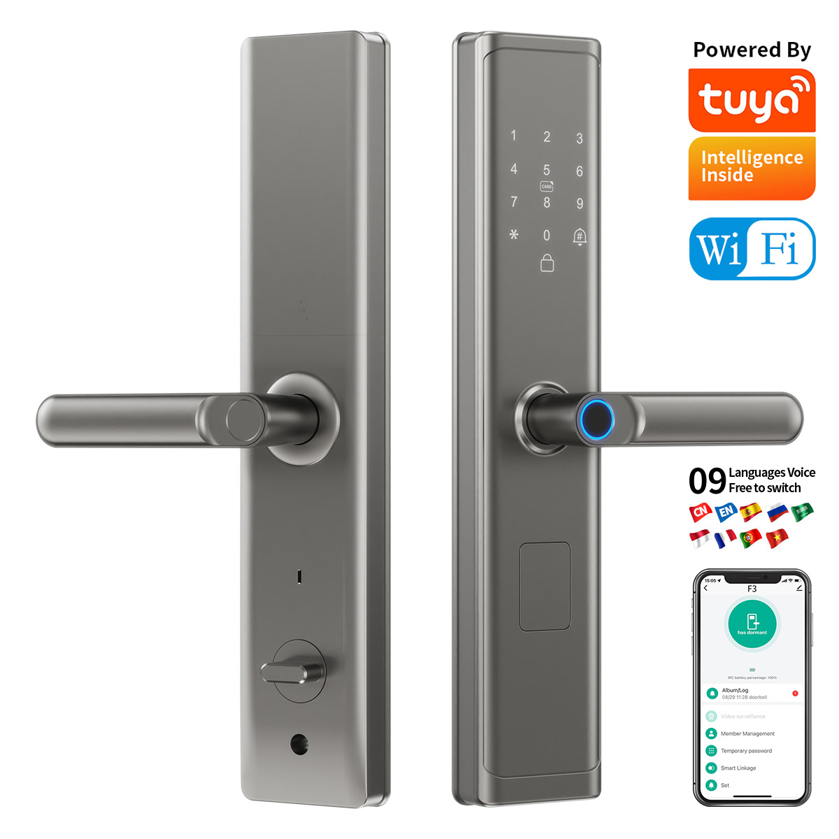 Tuya Wifi TTlock App Fingerpri - Smart Door Lock review and price