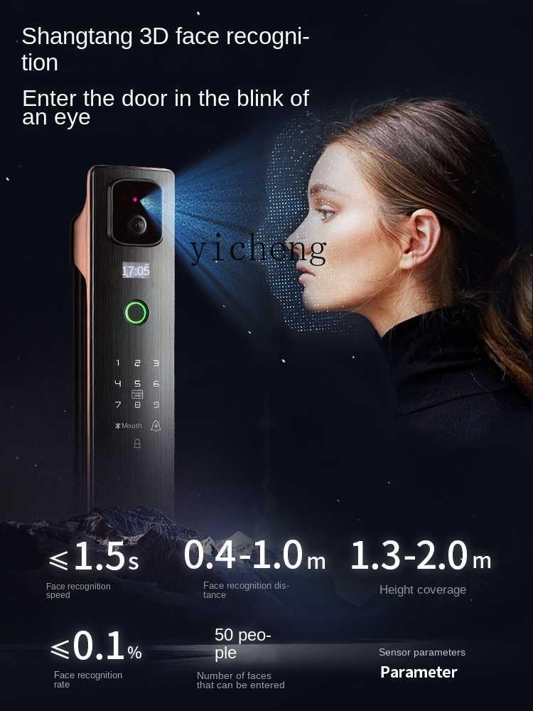 cc293d Face Recognition Smart  - Smart Door Lock review and price