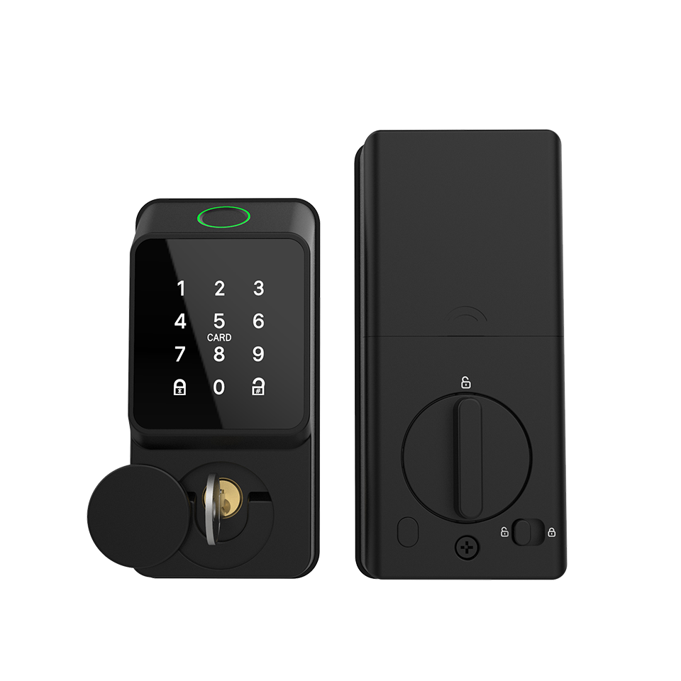 Black Smart Deadbolt Lock Fing - Smart Door Lock review and price