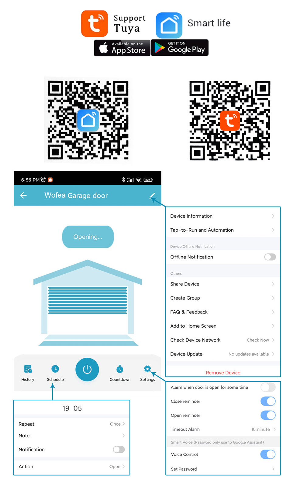 Wofea Tuya Smart WIFI 2.4G Gar - Smart Home Vimar review and price